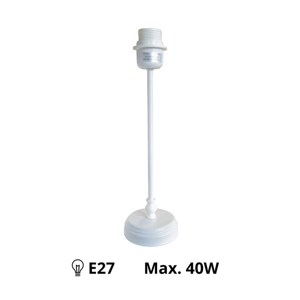 Verschillende metalen lampenvoeten in wit – elegante voet voor uw tafellamp (36 cm)