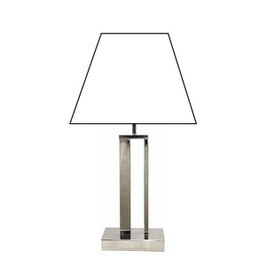 Metall-Lampenfuß Nickel 38 cm, stabile runde Basis mit E27-Fassung – ideal für stilvolle Beleuchtung.