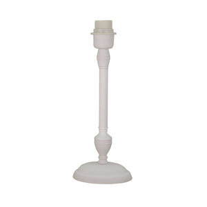 Weißer Lampenfuß aus Metall, 35 cm hoch mit E27-Fassung, schlicht und vielseitig kombinierbar.