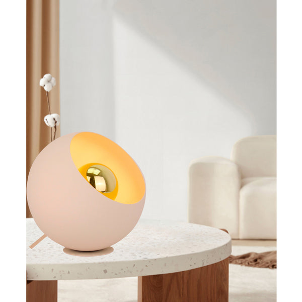Stilvolle Tischlampe Sfera – Ø20/25 cm – Weiß – dekorative Akzentbeleuchtung