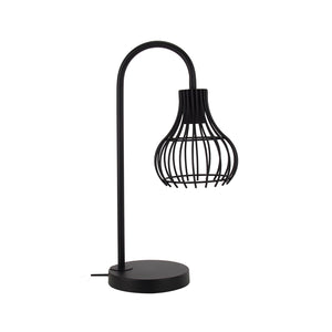 Moderne Nachttischlampe Cipolle – Schwarze Metall-Tischleuchte im Industrial-Design mit E27-Fassung.