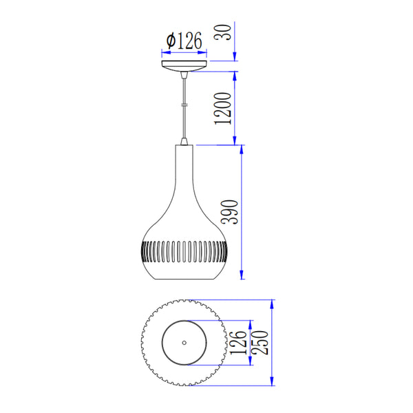 Various Canna hanglamp – 1 lamp – Ø25 cm – Zwart – Modern & industrieel