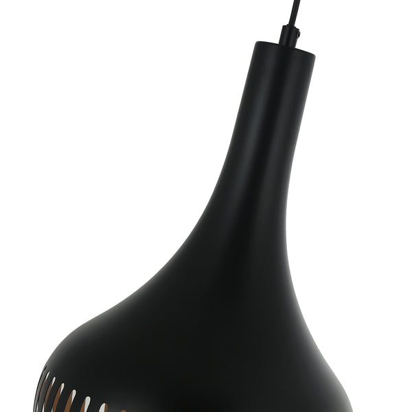 Schwarze Pendelleuchte mit drei Lampenschirmen – Industrial Design