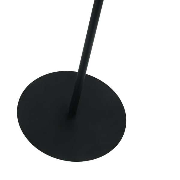 Schwarze Design-Stehlampe mit rundem Fuß und Schirm