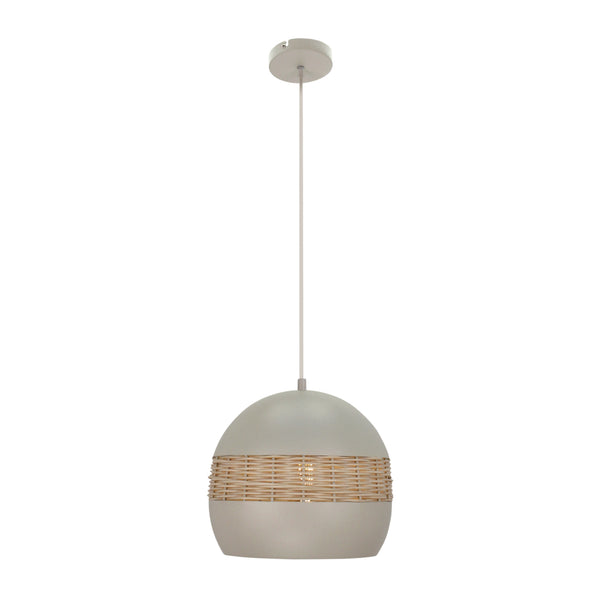 Various Caserta Pendelleuchte 1-flammig Ø28 cm Creme Rattan Deckenleuchte