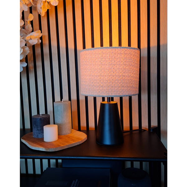 Various Faro tafellampen – modern design met conische voet – zwart – E27 fitting