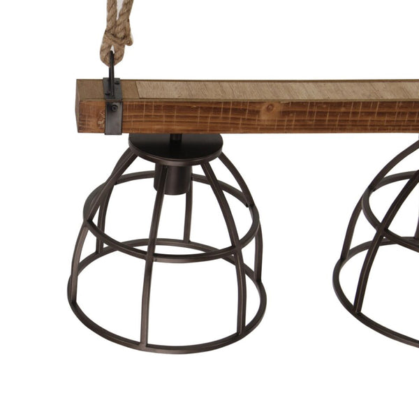 Verschiedene Höhen, Holzbalken und Metallkappen, modernes Design