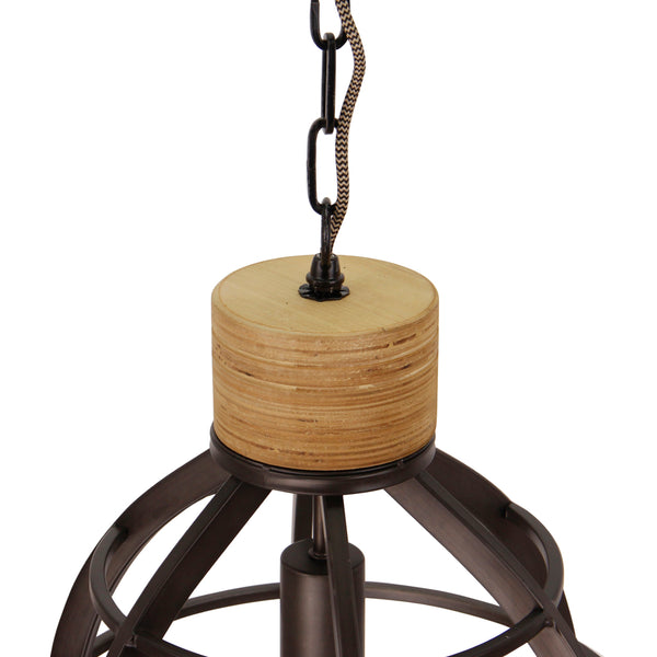 Various Frame Hängelampe 3-flammig Ø34 cm – Schwarz mit Holzakzenten