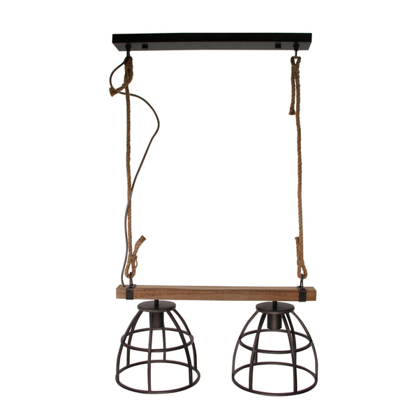 Moderne schwarze 2-flammige Frame-Hängelampe für Wohnzimmer oder Küche