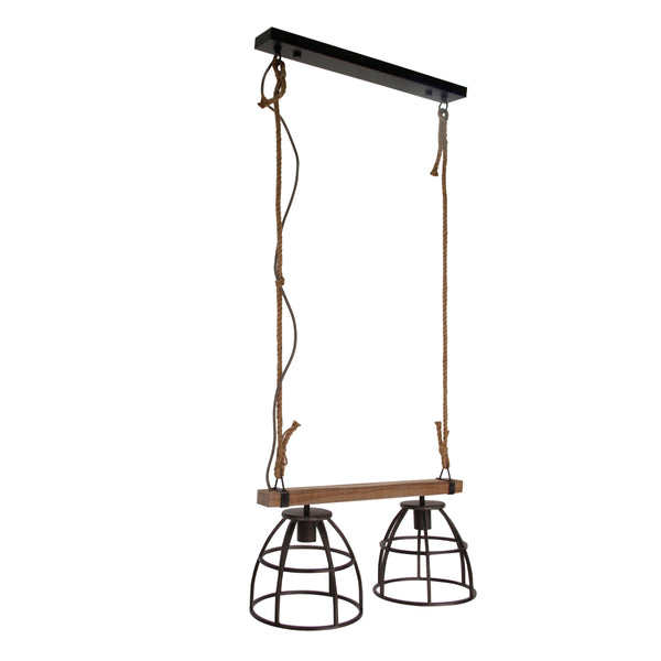 Moderne schwarze 2-flammige Frame-Hängelampe für Wohnzimmer oder Küche