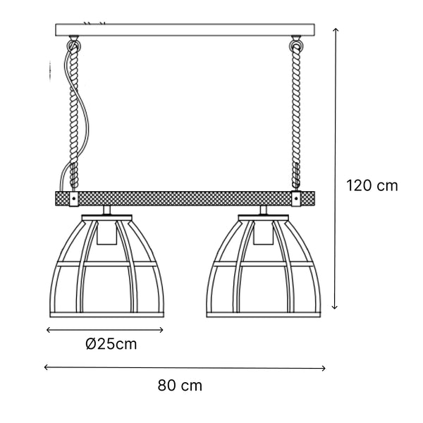 Moderne schwarze 2-flammige Frame-Hängelampe für Wohnzimmer oder Küche
