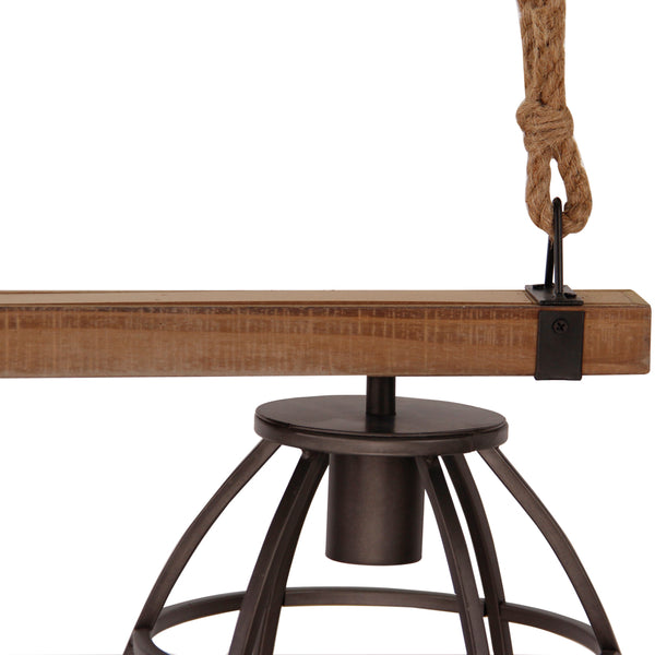 Various Frame Pendelleuchte 2-flammig Metall & Holz über Esstisch