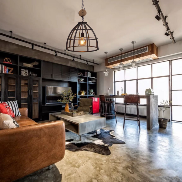 Verschillende Frame hanglamp – 1-lamp – Ø47 cm – E27 – Zwart met hout