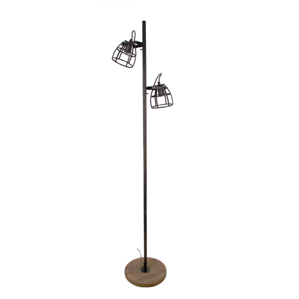 Die Various Frame Stehlampe, 2-flammig, schwarz, mit 153 cm Höhe, ist eine elegante Ergänzung für Wohnzimmer, Schlafzimmer oder Büro.