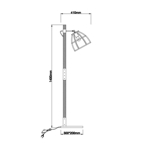 Modernes Design Stehlampe 140 cm hoch für Loft oder Büro