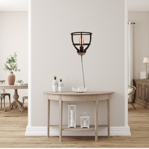 1-flammige Wandlampe mit industriellem Käfig-Design