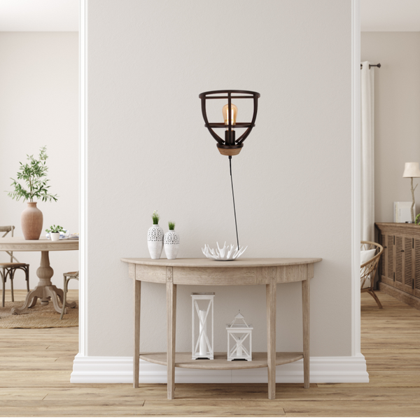 1-flammige Wandlampe mit industriellem Käfig-Design