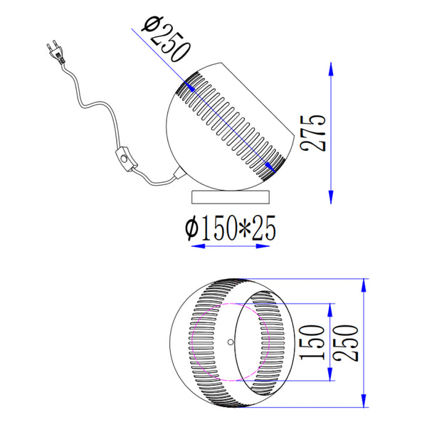 Kompakte Globo Tischlampe – ideale Lampe für Schreibtisch oder Nachttisch