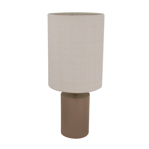 Lagos Tischlampe, 43 cm hoch, Ø18 cm, in Schwarz oder Taupe. Mit E27-Fassung – ideal für moderne oder klassische Einrichtungsstile.