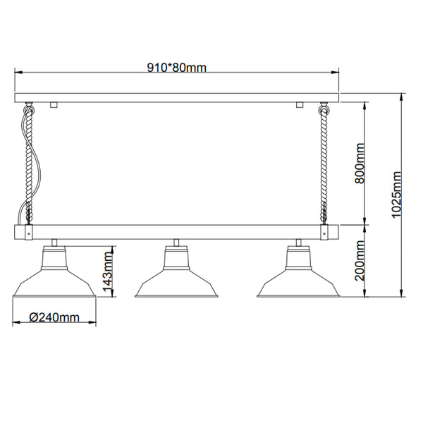Verschiedene Max Hängeleuchte 3-flammig für Wohnzimmer und Küche