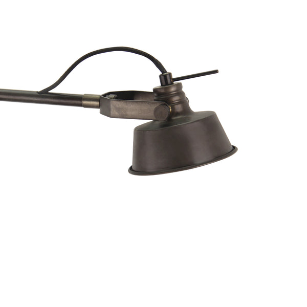 Industrial Stehlampe aus Metall und Holz für Wohnzimmer oder Büro