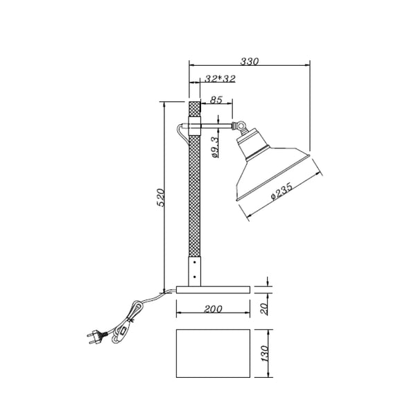Max Tischlampe mit kompakter Größe – perfekt für Büro oder Schlafzimmer