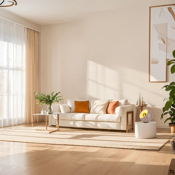 Stilvolle Tischlampe Sfera – Ø20/25 cm – Taupe – dekorative Akzentbeleuchtung