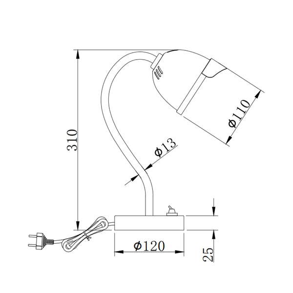 Industrial Black Steel Lampe für Büro oder Beistelltisch