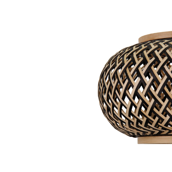 Handgefertigte Deckenlampe Ø38 cm Bambus Natur Schwarz