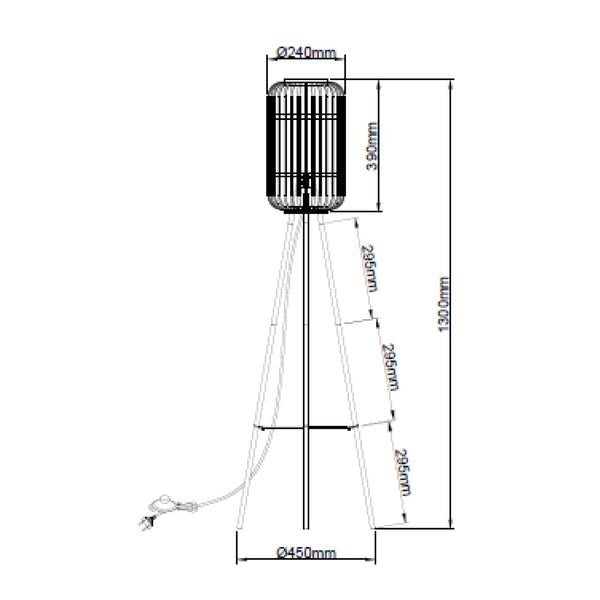 Designer Stehlampe Grau Rattan für gemütliche Atmosphäre