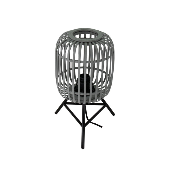 Stylische graue Tischlampe für Nachttisch oder Beistelltisch