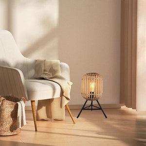 Moderne Bambus-Tischlampe in Natur – Various Woven 1-flammig