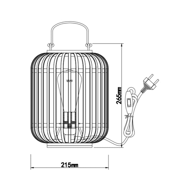 Moderne Tischlampe im Laternenstil – Natur/Beige