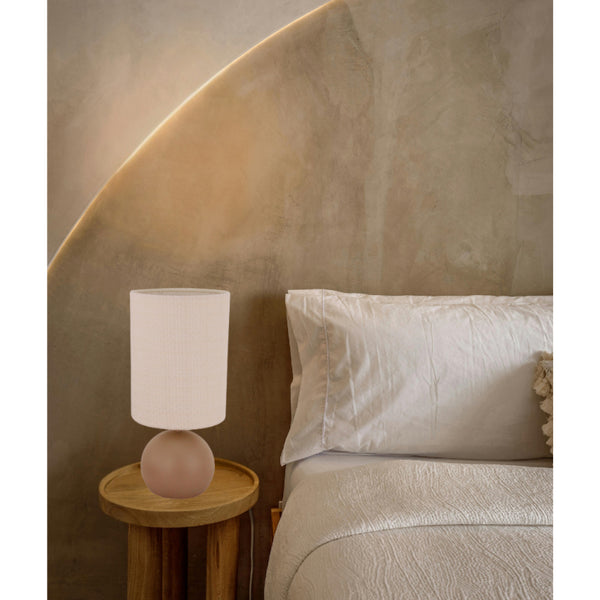 Moderne Porto Lampe mit runder Basis – Erhältlich in Taupe, ideal für jedes Interieur.