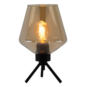 Various Tris Tischlampe mit schwarzem Amberglas und E27-Fassung