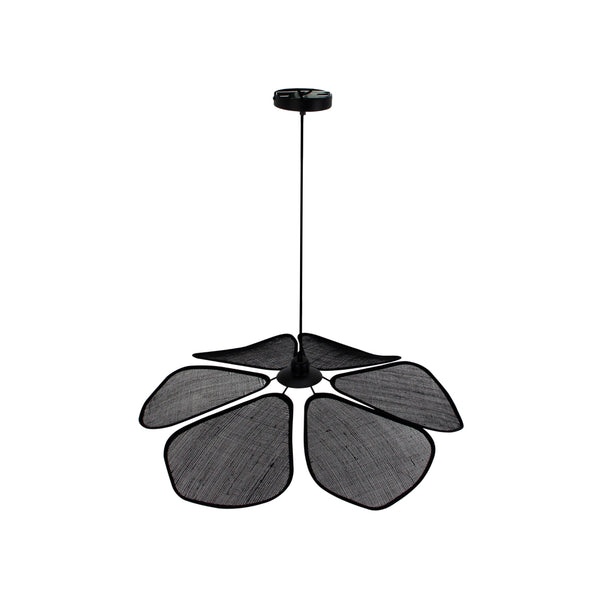 Hängeleuchte mit blattförmigen Schirmen aus Sisal – perfekt für Esszimmer oder Küche.