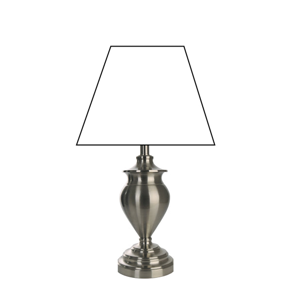 Various Metall-Lampenfuß in Nickel Matt – Klassische Eleganz für Ihre Beleuchtung (43 cm)