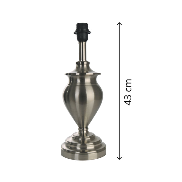 Various Metall-Lampenfuß in Nickel Matt – Klassische Eleganz für Ihre Beleuchtung (43 cm)