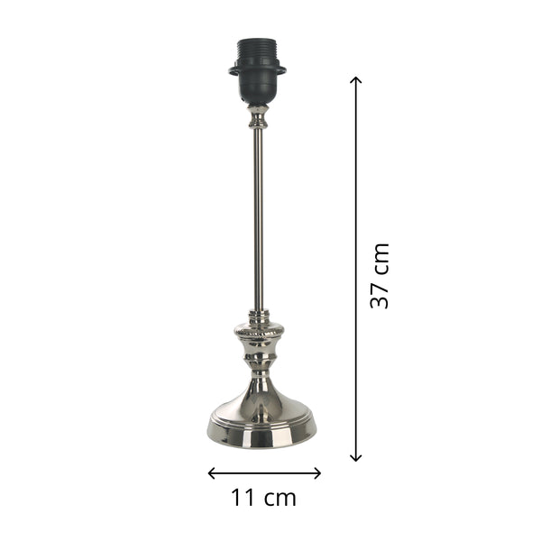 Various Metall-Lampenfuß Nickel – Elegantes Design für stilvolle Beleuchtung (37 cm, E27)