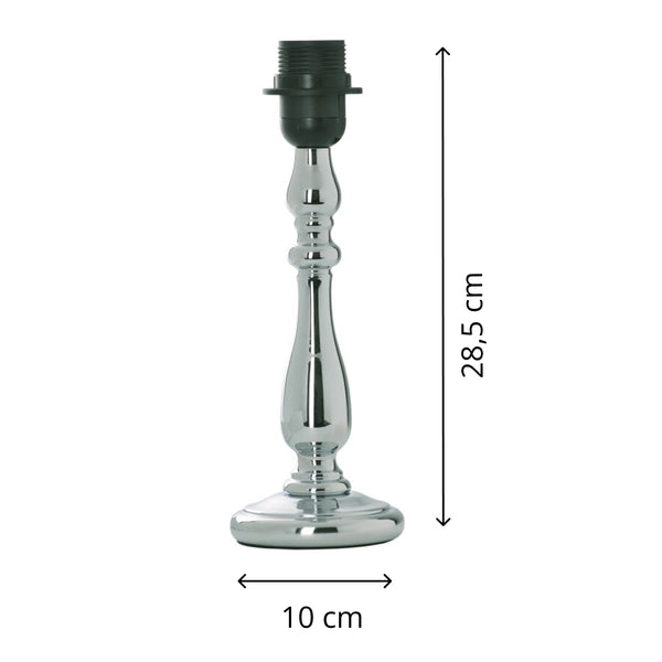 Diverse Lampvoet Metaal Nikkel – Tijdloos Design in 28,5 cm Hoogte met E27-fitting