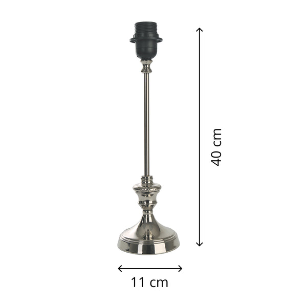 Various Metall-Lampenfuß Nickel – Elegantes Design für stilvolle Beleuchtung (40 cm, E27)