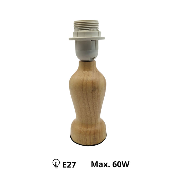 Various Lampenfuß Mona – Natur – 20 cm, E27 – Holz & Vintage