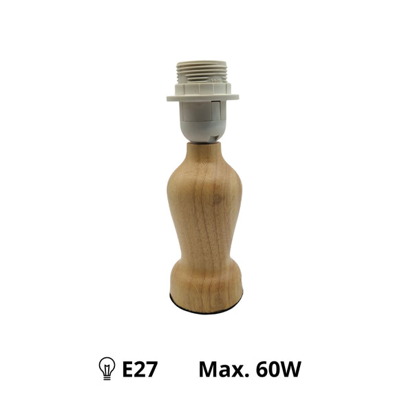 Diverse lampenvoet Mona – Naturel – 20 cm, E27 – Hout &amp; Vintage