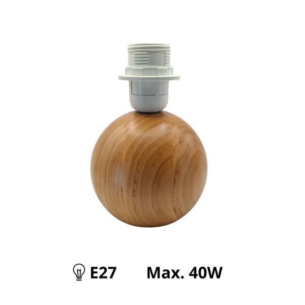 Various Lampenfuß Kugel - Erle – 20 cm - E27 - Holz – Natürlich & Stilvoll
