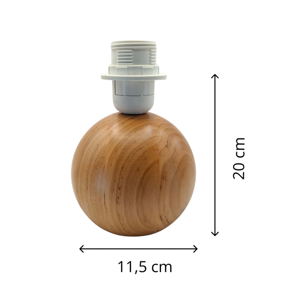 Various Lampenfuß Kugel - Erle – 20 cm - E27 - Holz – Natürlich & Stilvoll
