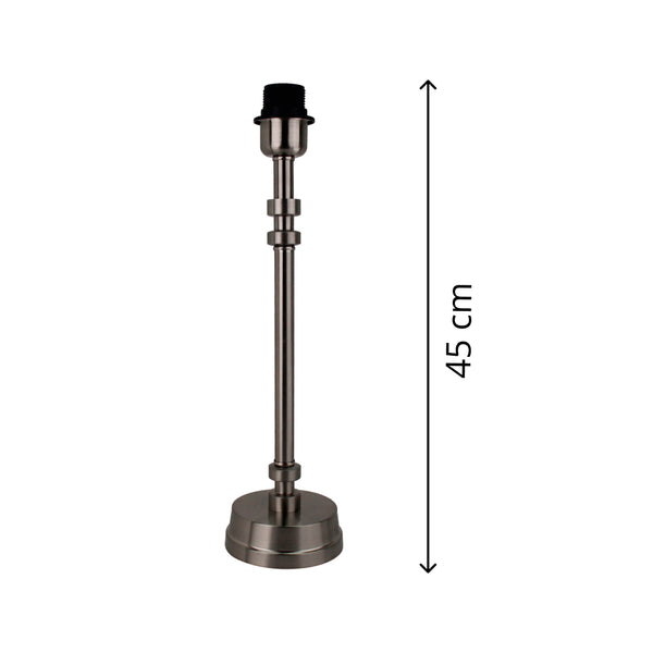 Various Metall Lampenfuß in Nickel Matt & Schwarz – Eleganz in zwei Größen: 38 cm & 45 cm