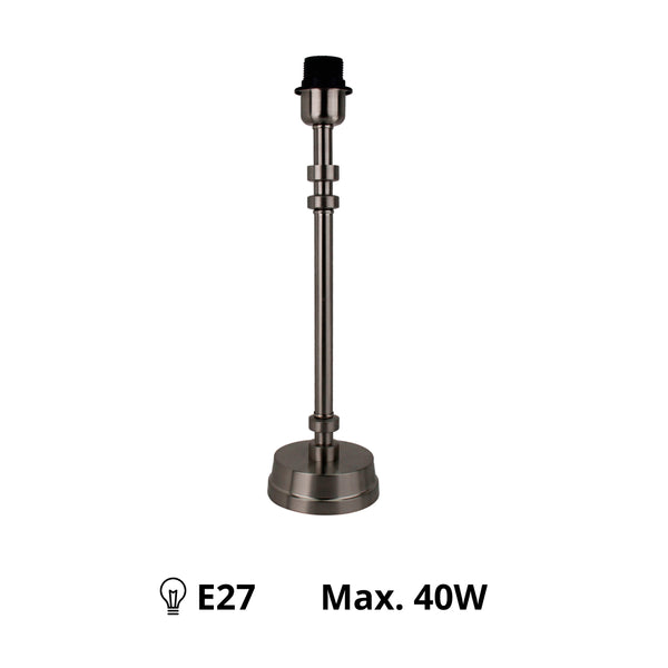 Various Metall Lampenfuß in Nickel Matt & Schwarz – Eleganz in zwei Größen: 38 cm & 45 cm
