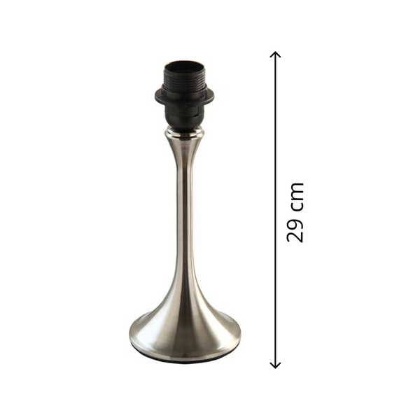 Various Lamp Base Metal Nickel Matt - 29cm Height, E27 - Stylish and Robust Lamp Bases for Your Home