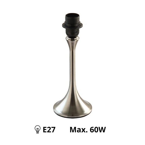 Various Lamp Base Metal Nickel Matt - 29cm Height, E27 - Stylish and Robust Lamp Bases for Your Home