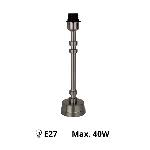 Various Metall Lampenfuß in Nickel Matt & Schwarz – Eleganz in zwei Größen: 38 cm & 45 cm